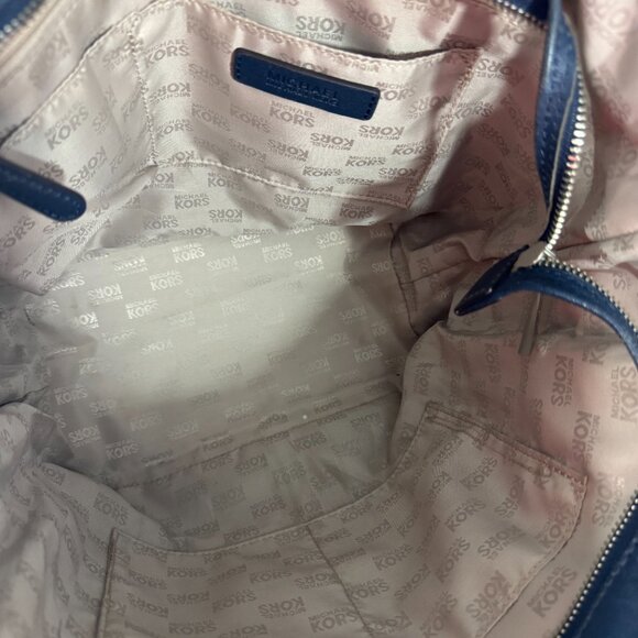 MICHAEL MICHAEL KORS NEWMAN NAVY BLUE LEATHER LARGE TOTE,SHOULDER BAG,CROSSBODY - Picture 12 of 15